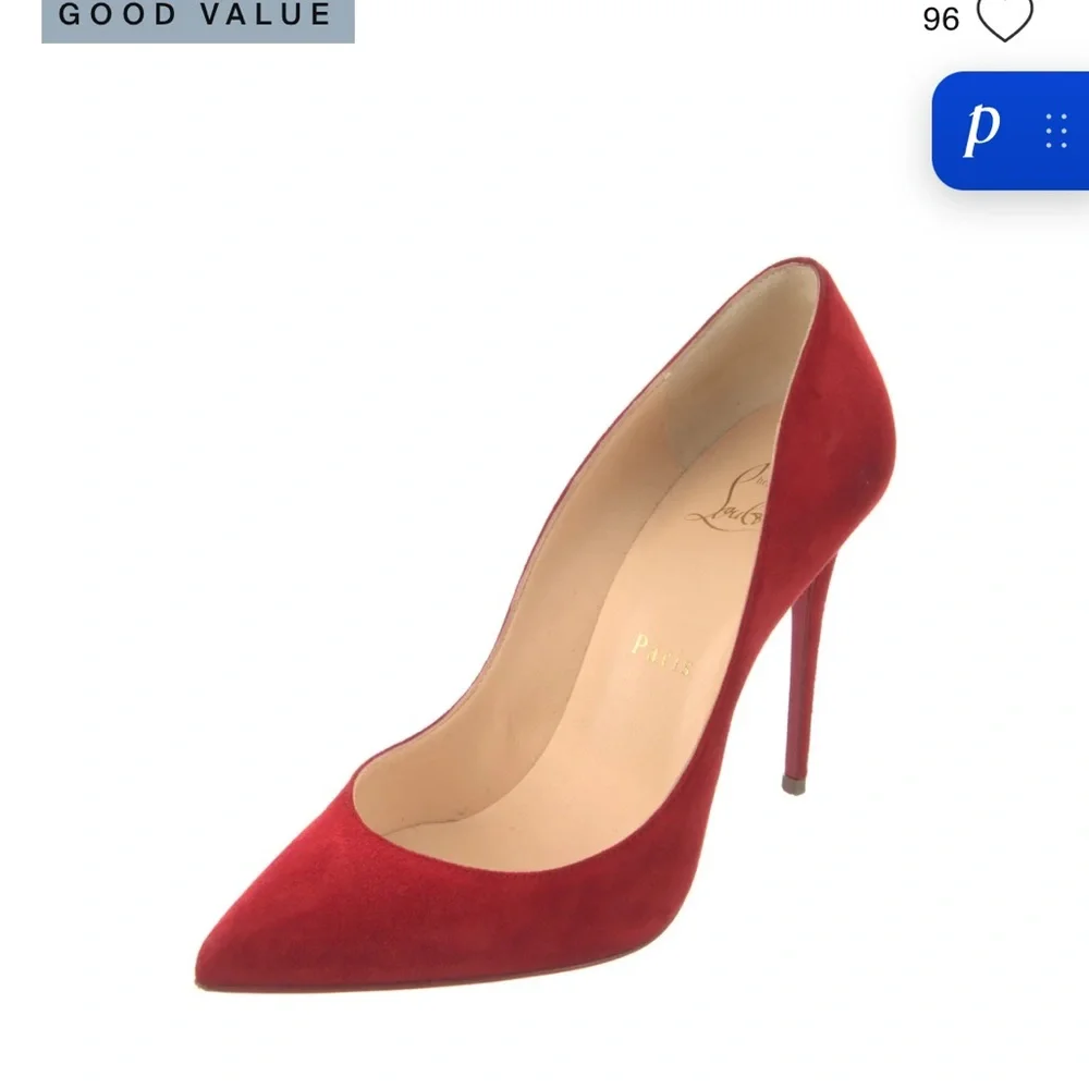 Christian Louboutin Pigalle Red Suede 100mm - Picture 1 of 6